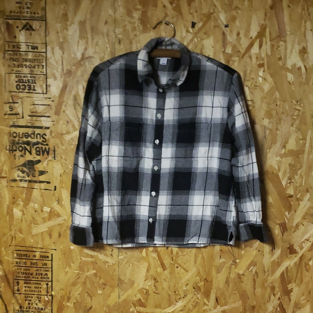 Old Navy Men's Monochrome Plaid Shirt